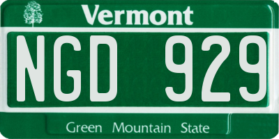 VT license plate NGD929