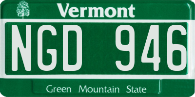 VT license plate NGD946
