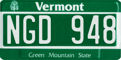VT license plate NGD948
