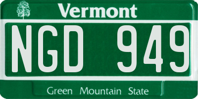 VT license plate NGD949