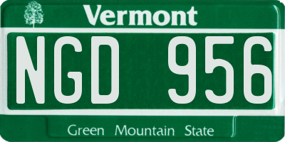VT license plate NGD956