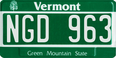 VT license plate NGD963