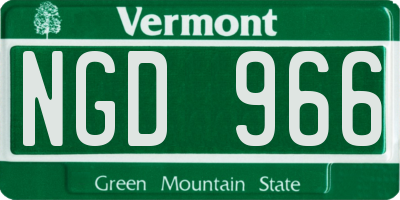 VT license plate NGD966