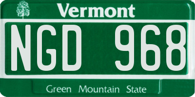 VT license plate NGD968