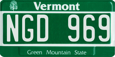 VT license plate NGD969