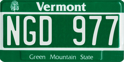 VT license plate NGD977