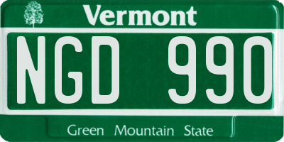 VT license plate NGD990