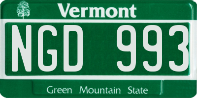 VT license plate NGD993