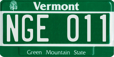 VT license plate NGE011