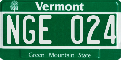 VT license plate NGE024