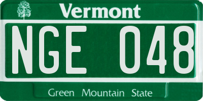 VT license plate NGE048