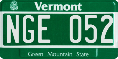 VT license plate NGE052