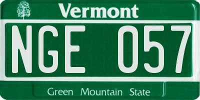 VT license plate NGE057