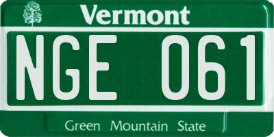 VT license plate NGE061