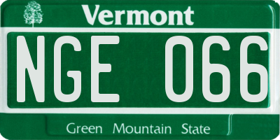 VT license plate NGE066