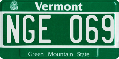 VT license plate NGE069