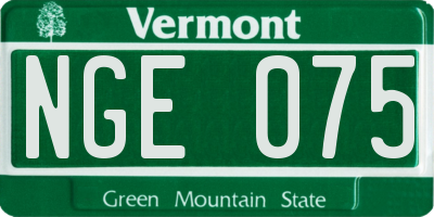 VT license plate NGE075