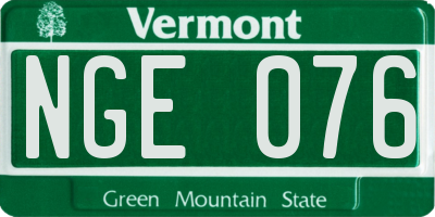 VT license plate NGE076