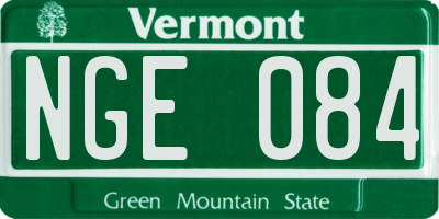 VT license plate NGE084