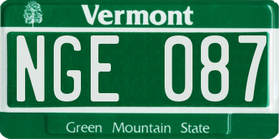 VT license plate NGE087