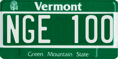 VT license plate NGE100