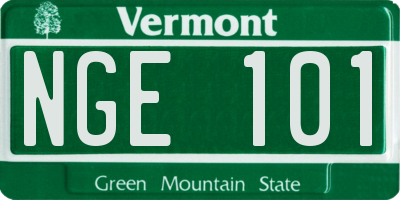VT license plate NGE101