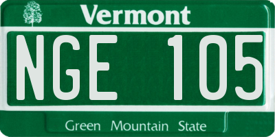 VT license plate NGE105