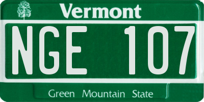 VT license plate NGE107
