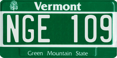 VT license plate NGE109