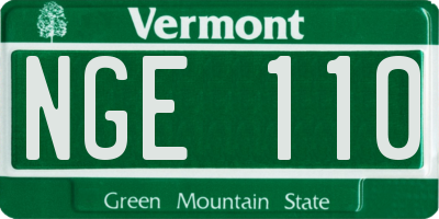 VT license plate NGE110