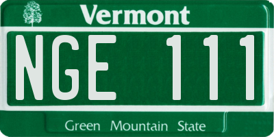 VT license plate NGE111