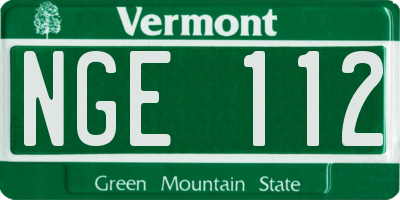 VT license plate NGE112