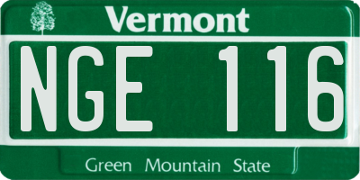 VT license plate NGE116
