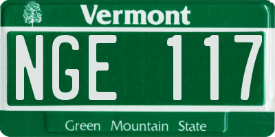 VT license plate NGE117
