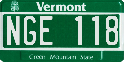 VT license plate NGE118