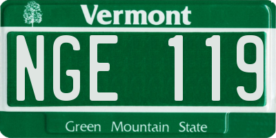 VT license plate NGE119