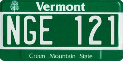 VT license plate NGE121