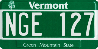 VT license plate NGE127
