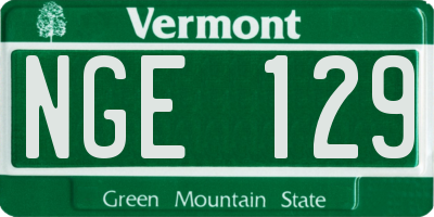 VT license plate NGE129