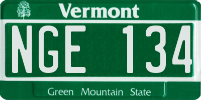 VT license plate NGE134