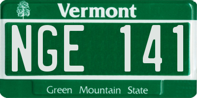 VT license plate NGE141