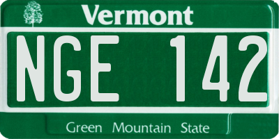 VT license plate NGE142