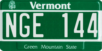 VT license plate NGE144