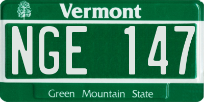 VT license plate NGE147