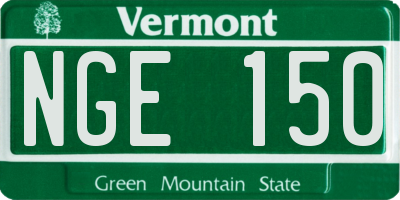 VT license plate NGE150