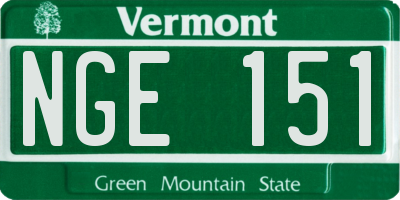 VT license plate NGE151