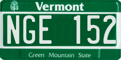 VT license plate NGE152