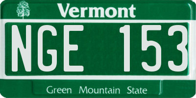 VT license plate NGE153