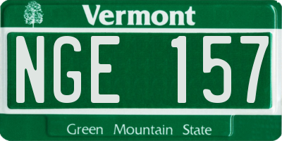 VT license plate NGE157