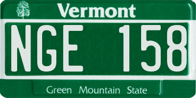 VT license plate NGE158